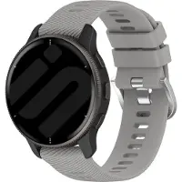 Strap-it Smartwatch siliconen bandje - geschikt voor Garmin Vivoactive 4 (45mm) / Venu 2 / Venu 3 / Forerunner 255 / Forerunner 265 - lichtgrijs