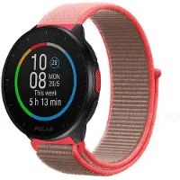 Strap-it Nylon bandje geschikt voor Polar Ignite / Ignite 2 / Ignite 3 / Unite / Polar Pacer - Neon Pink Roze