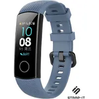 Strap-it Siliconen Smartwatch bandje - Geschikt voor Honor band 4 / 5 siliconen bandje - grijsblauw - Horlogeband / Polsband / Armband