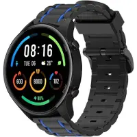 Strap-it Sport gesp bandje - geschikt voor Xiaomi Mi Watch / Xiaomi Watch S1 / Watch S1 Pro / Watch 2 Pro - Active - zwart/blauw