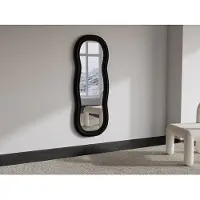 OZAIA Organische spiegel van paulowniahout - L60 x H160 cm - Zwart - TAYLI
