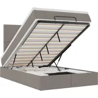 vidaXL Ottoman bed met matras en LED's 120x190 cm stof taupe