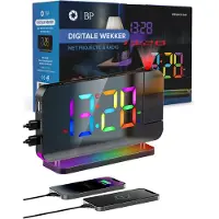 Bp Digitale Wekker Met Projectie - Wekkerradio - Projectiewekker - Digitale Wekker - Kinderwekker - Projectieklok - Snooze Functie - USB oplaadpoort - Automatische Helderheidscontrole - Zwart