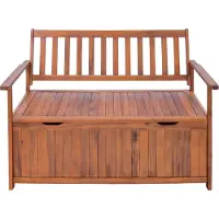 En.casa Tuinbank 'Avezzano' met opbergruimte, 130x60x88 cm, acaciahout