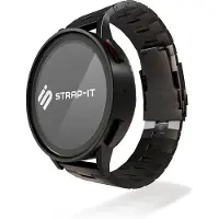 Strap-it Titanium grain smartwatch bandje - geschikt voor Fossil Gen 5 / Gen 5e 44mm / Gen 6 44mm - zwart