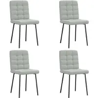 vidaXL Eetkamerstoelen 4 st fluweel lichtgrijs