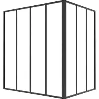 Vente-unique Hoekraam werkplaats in gepoedercoat aluminium - L120 x B90 x H130 cm (B x H) - Zwart - BAYVIEW