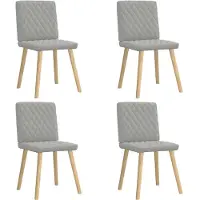 vidaXL Eetkamerstoelen 4 st stof wolk grijs