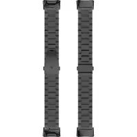 Strap-it Stalen Smartwatch bandje - Geschikt voor Fitbit Charge 5 / Fitbit Charge 6 stalen band - zwart - Horlogeband / Polsband / Armband