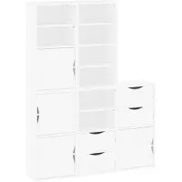 vidaXL Bijzetkasten 5 st ODDA 40x24x79 cm massief grenenhout wit