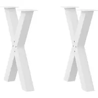 vidaXL Eettafelpoten 2 st X-vormig 60x(72-73) cm staal wit