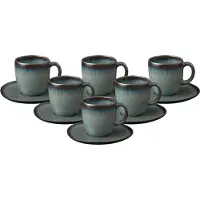 Like. by Villeroy & Boch Kaffeetassen mit Untertassen Lave 190 ml Set van 6