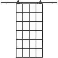 vidaXL Schuifdeur met beslagset 102x205 cm ESG glas zwart