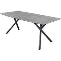 Molecule Eetkamertafel 160 Ovaal Blad 3D Betonlook Grijs