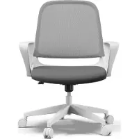 Sense7 Ergonomische bureaustoel, witte bureaustoel met inklapbare armleuningen, mesh rugleuning, kantelfunctie, geschikt voor thuiswerken en kantoor, voorzien van rubberen wielen, draagvermogen 120 kg