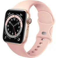 Strap-it Classic Siliconen band - Geschikt voor Apple Watch bandje - Series 1/2/3/4/5/6/7/8/9/10/11/SE - - Antiek roze - Bandje siliconen sport loop - iWatch sportbandje voor maat: 38 / 40 / 41 / 42mm