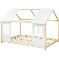 En.casa Kinderbed Tostedt huisbed grenen houtkleurig en wit 120x200 cm []
