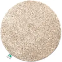Casa Pura Sky Badmat - Ronde Baddeken - Dichte, Pluizige Feel-Good Factor voor je huis - Antislip & Wasbare - Getest op Schadelijke Stoffen - Diameter : 120 cm - Beige