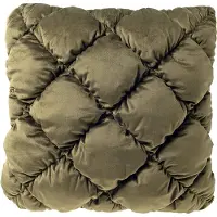 Dutch decor SOOF - kussenhoes 45x45 cm - geruit gewatteerd - Mayfly - groen - met rits - zonder binnenkussen