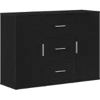 vidaXL Dressoir 91x29,5x65 cm spaanplaat zwart eikenkleurig
