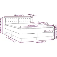 vidaXL Boxspring met matras fluweel zwart 160x210 cm