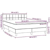 vidaXL Boxspring met matras fluweel donkergrijs 160x210 cm