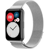 Strap-it Luxe Milanese band - Milanees bandje geschikt voor Huawei Watch Fit / Huawei Watch Fit New - zilver