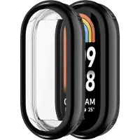 Strap-it TPU case - zwart bescherm hoesje geschikt voor Xiaomi Smart Band 8 - zwarte beschermhoes voor Smart Band / Mi Band 8