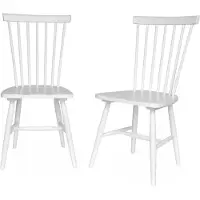 Sweeek Stoel natuurlijk rubberhout, set van 2 Wit
