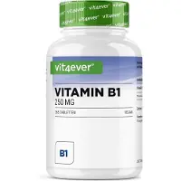Vit4ever - Vitamine B1 (Thiamine) - 250 mg - 365 Tabletten - Premium: Thiamine Hydrochloride - Hoge biologische beschikbaarheid - 12 maanden voorraad - Geen ongewenste toevoegingen - Veganistisch