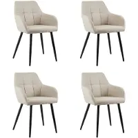 Kick Collection Set van 4 eetkamerstoel Nova - beige