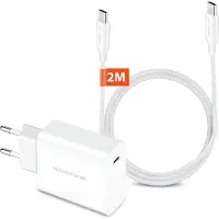 Xssive 45W Super Snellader Set - 2 Meter - USB C naar USB C - Geschikt voor Samsung S24, S23, S22, S21, S20 Ultra Plus FE - Fast Charger