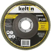 Keltin Flap disc - 125mm - P120 korrel - veelzijdig slijpen en schuren - 10 stuks
