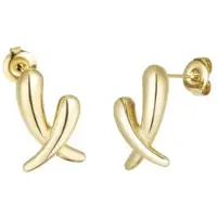 Yehwang Oorbellen - Stainless Steel - Gekruisde Oorbellen - Goudkleurig