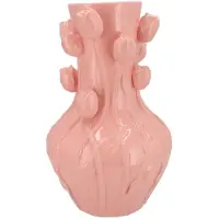 DK Design Bloemenvaas Mara - roze - 28 x 28 x 45 cm - tulpvormige hals - moderne vaas