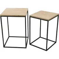 Ptmd bijzettafel volos - 41x41x61cm set van 2