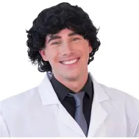 Comedia Carnaval verkleed pruik - Frivole dude - zwart - kort krullend haar - heren - foute party