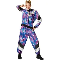 TecTake dressforfun - dameskostuum retro 80er 90er jaren disco joggingpak - blauw, M - Verkleedkleding carnaval - Halloween - Verkleden - Feestkleding - Carnavalskleding - Feest - Partykleding