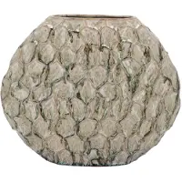 DK Design Bloemenvaas Inga Jada - plat model - groen - 41 x 15 cm - moderne vaas - schub motief