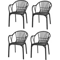 Relaxwonen - Tuinstoelen - Model Sander - Zwart - Horeca kwaliteit - Extra stevig - 4 stuks
