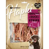 Flamingo Hapki - hondensnack - duck strips dried - glutenvrij - geen toegevoegde suiker 400 GRAM