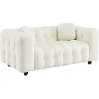 Sweeek 2 zitsbank, bekleed met bouclé textuur Crème