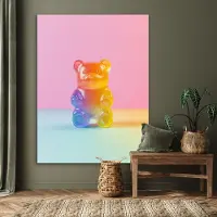 MuchoWow Aluminium schilderij 120x160 cm - Wanddecoratie metaal - Pastel - Snoep - Metalen muurdecoratie woonkamer - Decoratie industrieel - Foto op dibond - Industriële accessoires slaapkamer