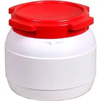 Basic Nature - Weithalstonne Rund - Beschermdoos 41,5 l, grijs/rood/wit