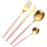 Cheffinger Bestekset - 24-delig - Goud/Roze - Voor 6 Personen