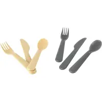 Dantoy bestekset baby BIOplastic zand mokka 6-delig duurzaam.