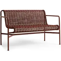 HAY Palissade Cord Dining bank met armleuningen Iron red