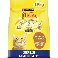 Friskies droogvoer voor katten - kalkoen & kip - voor gesteriliseerde katten - 6x 1500g