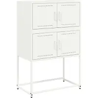 vidaXL Dressoir 68,5x38,5x107 cm staal wit