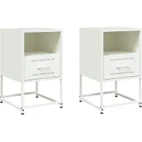 vidaXL Nachtkastjes 2 st 36x39x60,5 cm staal wit